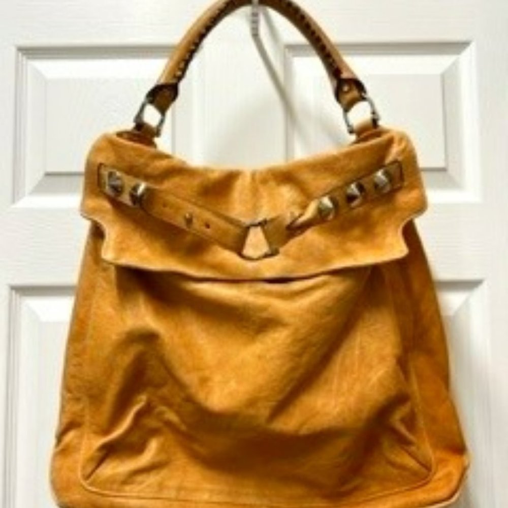 Be & D Woodstock DIstressed Leather Hobo Bag